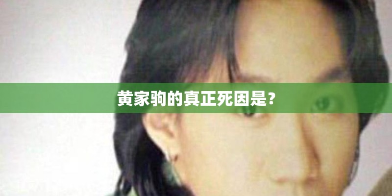 黄家驹的真正死因是？