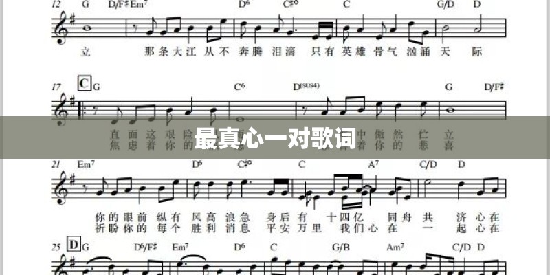 最真心一对歌词