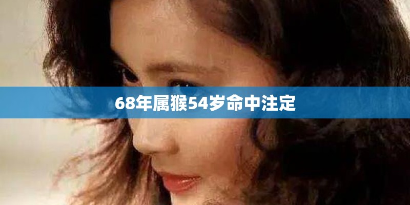 68年属猴54岁命中注定