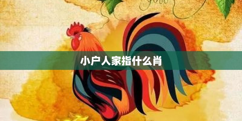 小户人家指什么肖